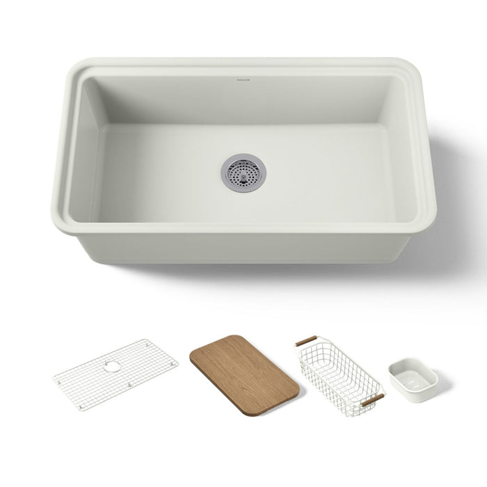 KOHLER K-36254-PC Audrine 33" undermount single-bowl workstation kitchen sink