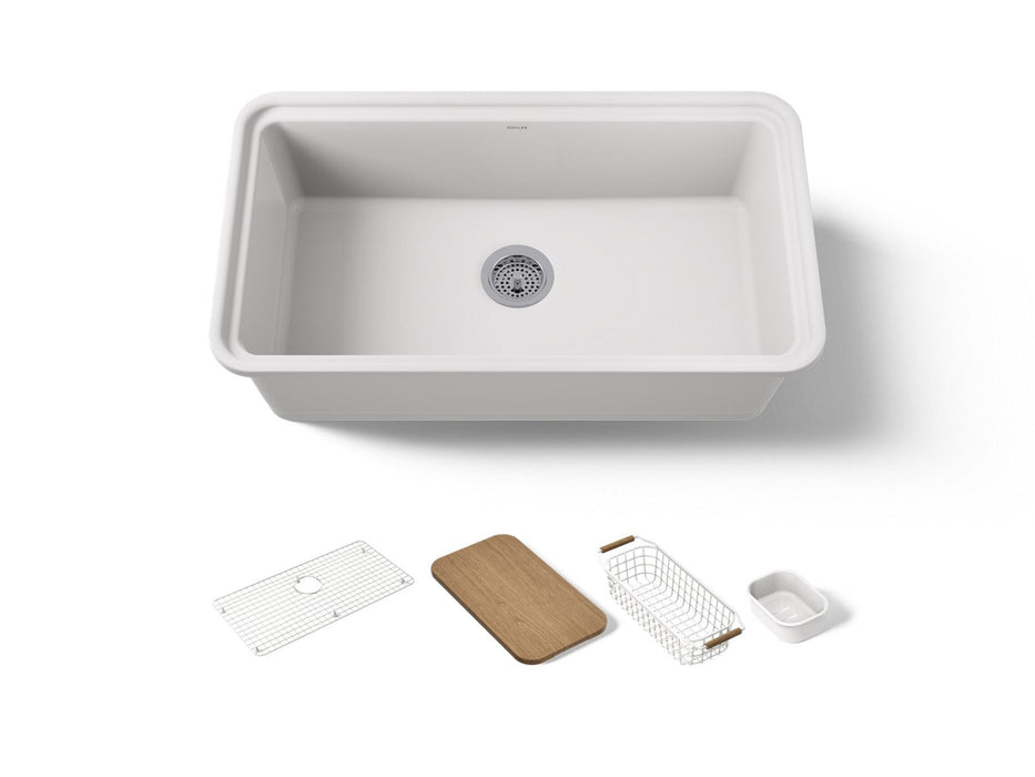 KOHLER K-36254-PC Audrine 33" undermount single-bowl workstation kitchen sink