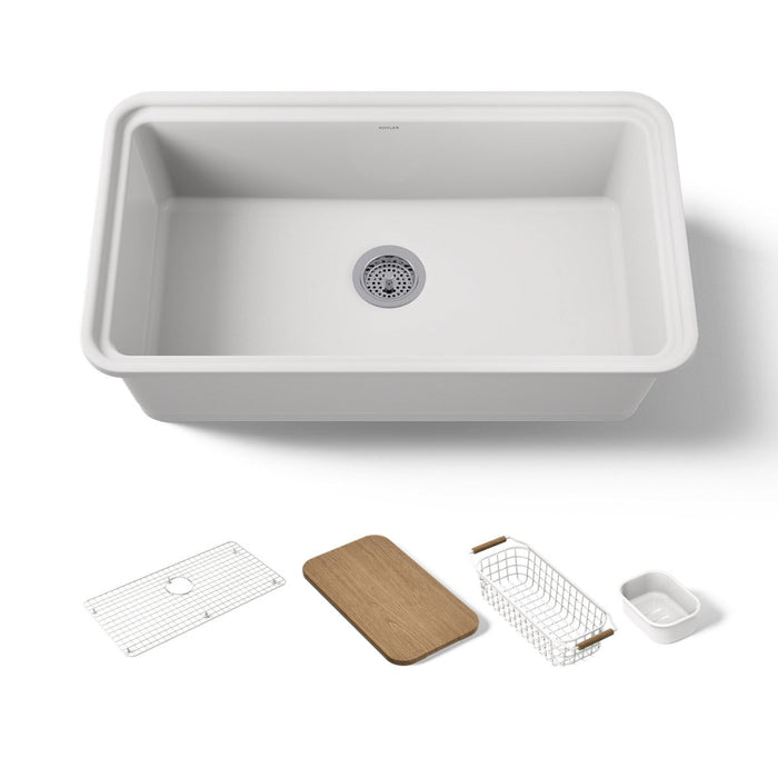 KOHLER K-36254-PC Audrine 33" undermount single-bowl workstation kitchen sink