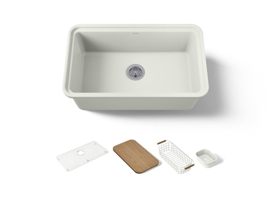 KOHLER K-36255-PC Audrine 30" undermount single-bowl workstation kitchen sink