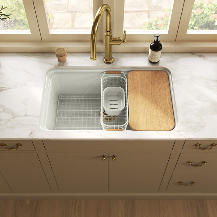 KOHLER K-36255-PC Audrine 30" undermount single-bowl workstation kitchen sink
