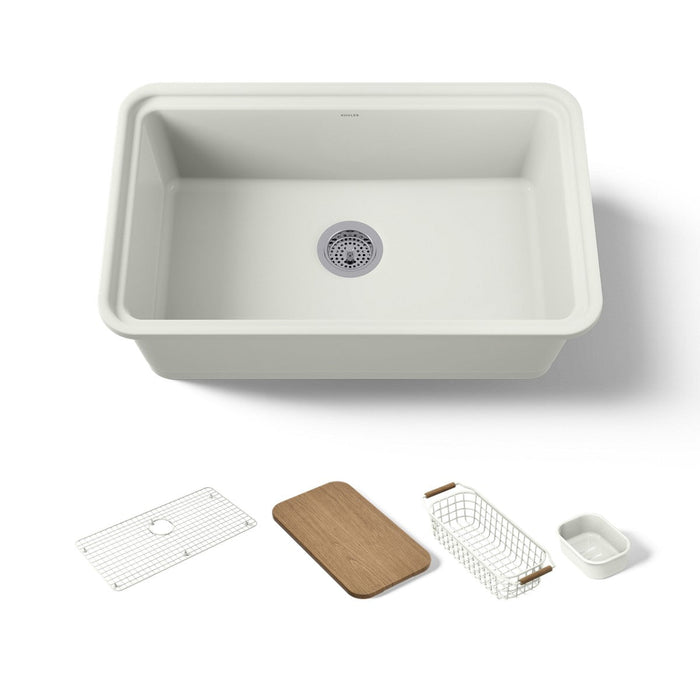 KOHLER K-36255-PC Audrine 30" undermount single-bowl workstation kitchen sink