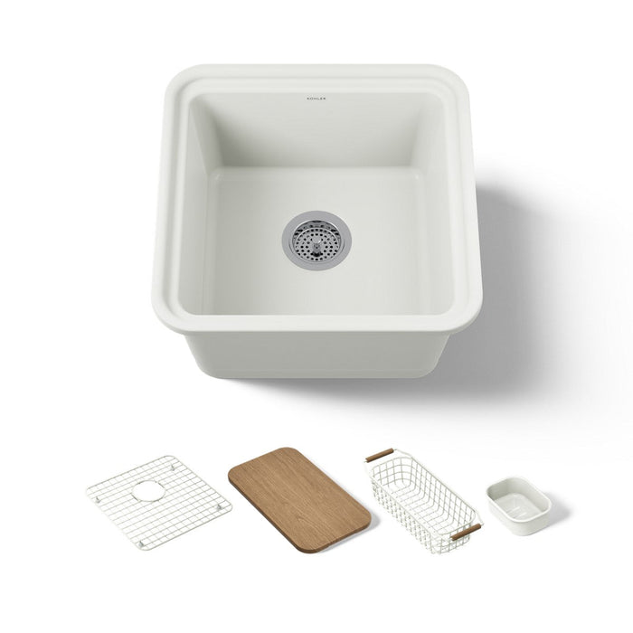 KOHLER K-36259-PC Audrine 18-5/8" undermount workstation bar sink