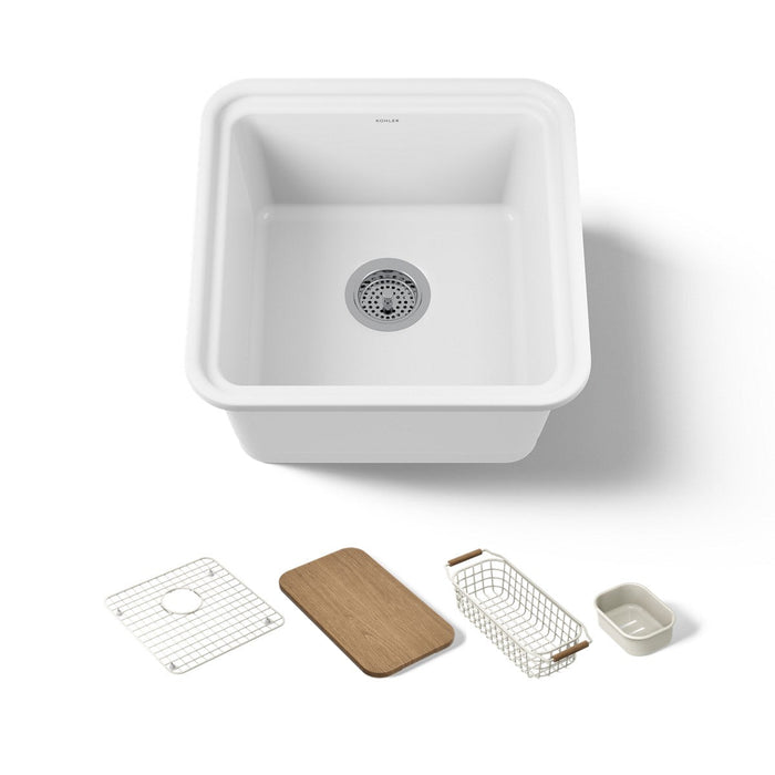 KOHLER K-36259-PC Audrine 18-5/8" undermount workstation bar sink