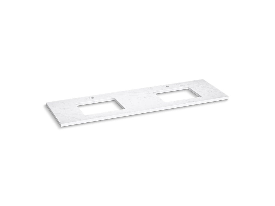Kohler Silestone 73" quartz vanity top with two rectangular cutouts