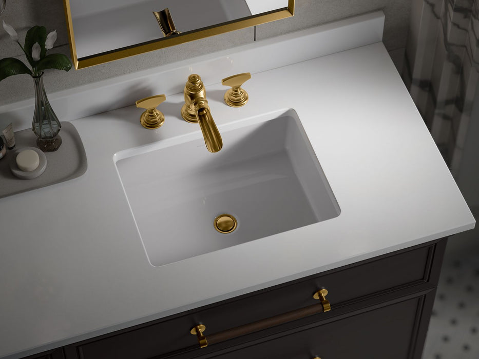 Kohler Silestone 73" quartz vanity top with two rectangular cutouts