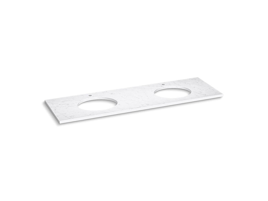 KOHLER K-36574 Silestone 73" quartz vanity top with two oval cutouts