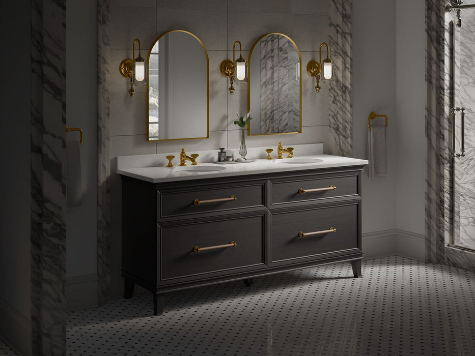 KOHLER K-36574 Silestone 73" quartz vanity top with two oval cutouts