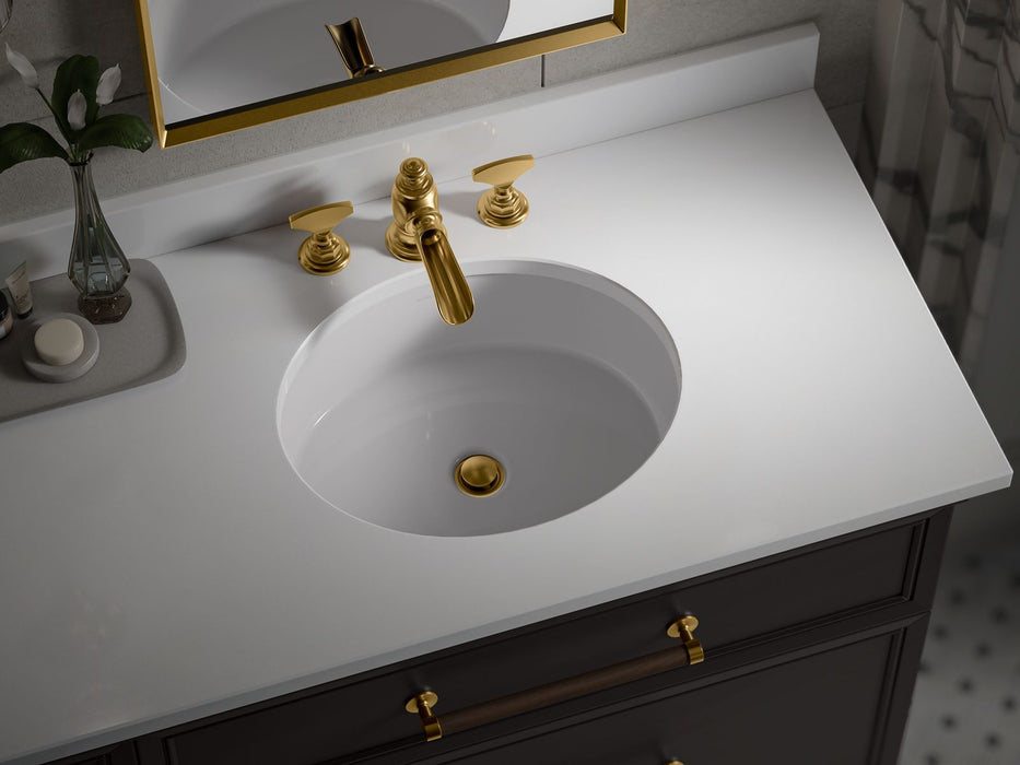 KOHLER K-36574 Silestone 73" quartz vanity top with two oval cutouts
