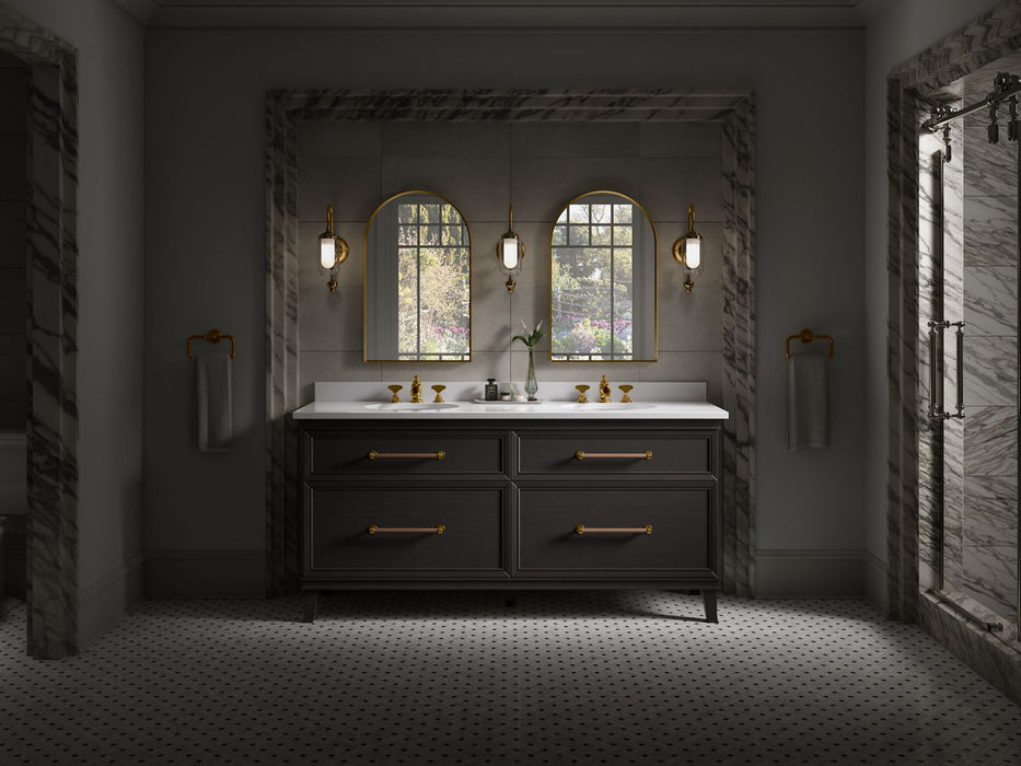 KOHLER K-36574 Silestone 73" quartz vanity top with two oval cutouts