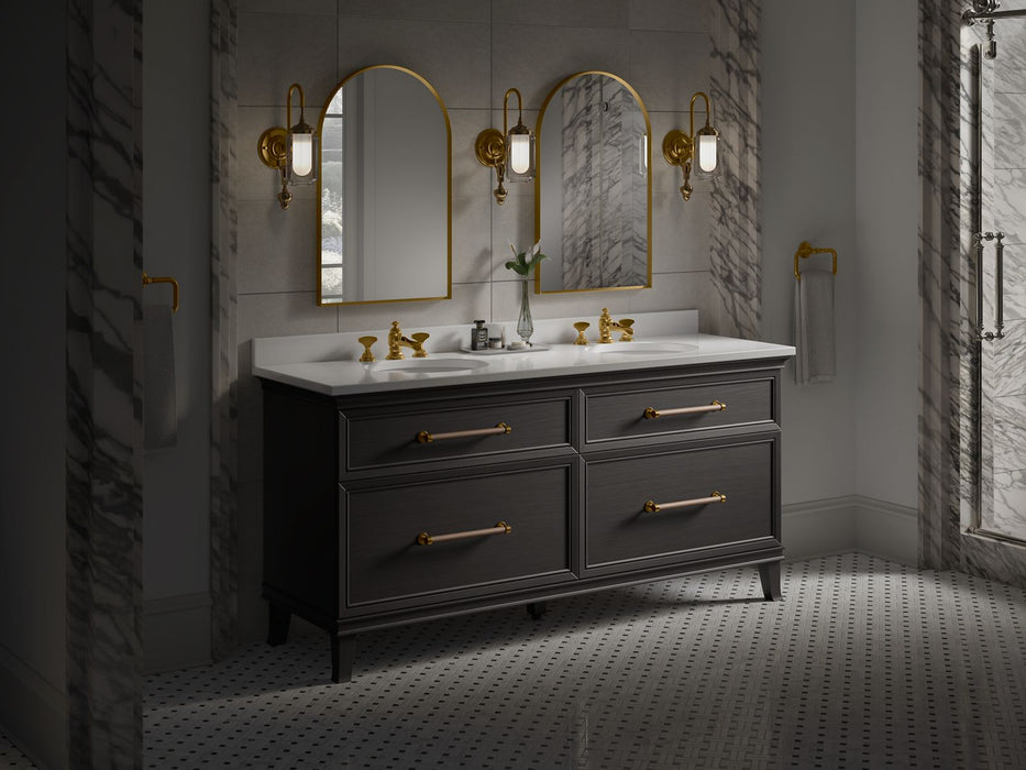KOHLER K-36574 Silestone 73" quartz vanity top with two oval cutouts