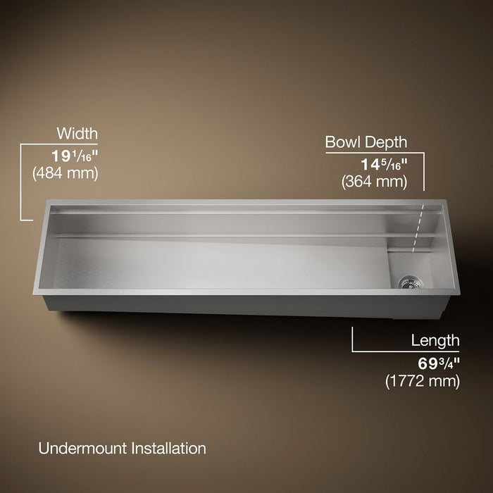 3/4 view of product with dimensions