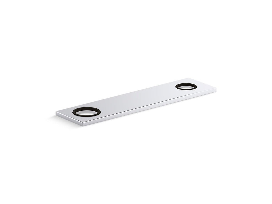 Kohler 8" two-hole escutcheon plate for Insight and Kinesis lavatory faucets and soap dispensers