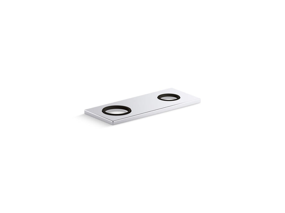 KOHLER K-38167 4" two-hole escutcheon plate for Insight and Kinesis lavatory faucets and soap dispensers