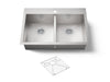 Kohler Vault 33" top-/undermount double-bowl kitchen sink