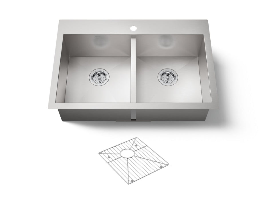 Kohler Vault 33" top-/undermount double-bowl kitchen sink