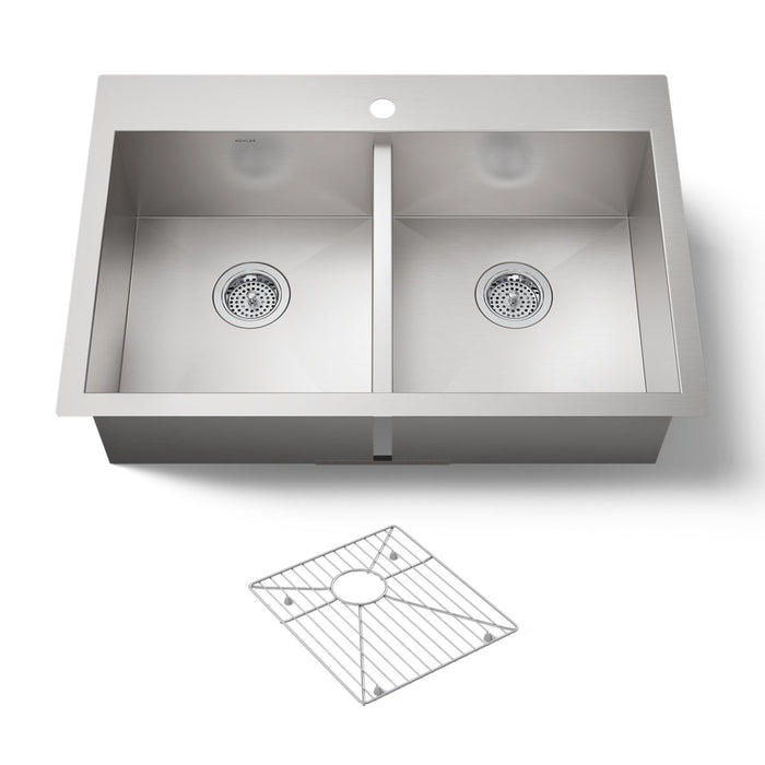 Kohler Vault 33" top-/undermount double-bowl kitchen sink