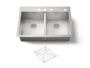 Kohler Vault 33" top-/undermount double-bowl kitchen sink