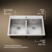 KOHLER K-3820-1 Vault 33" top-/undermount double-bowl kitchen sink