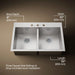 KOHLER K-3820-3 Vault 33" top-/undermount double-bowl kitchen sink