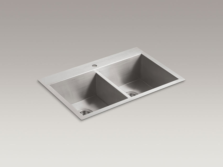 KOHLER K-3820-1 Vault 33" top-/undermount double-bowl kitchen sink