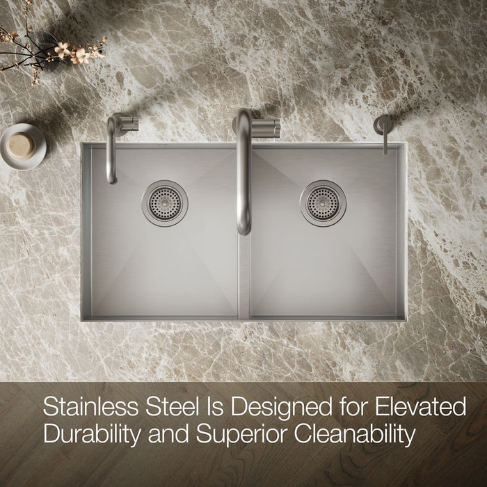 KOHLER Vault 32" undermount double-bowl kitchen sink