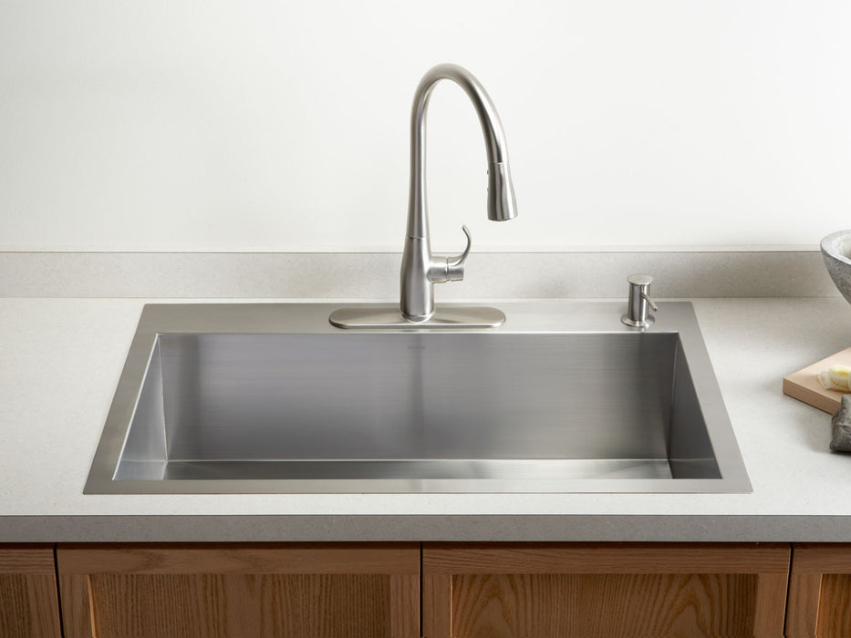 KOHLER K-3821-4 Vault 33" top-/undermount single-bowl kitchen sink