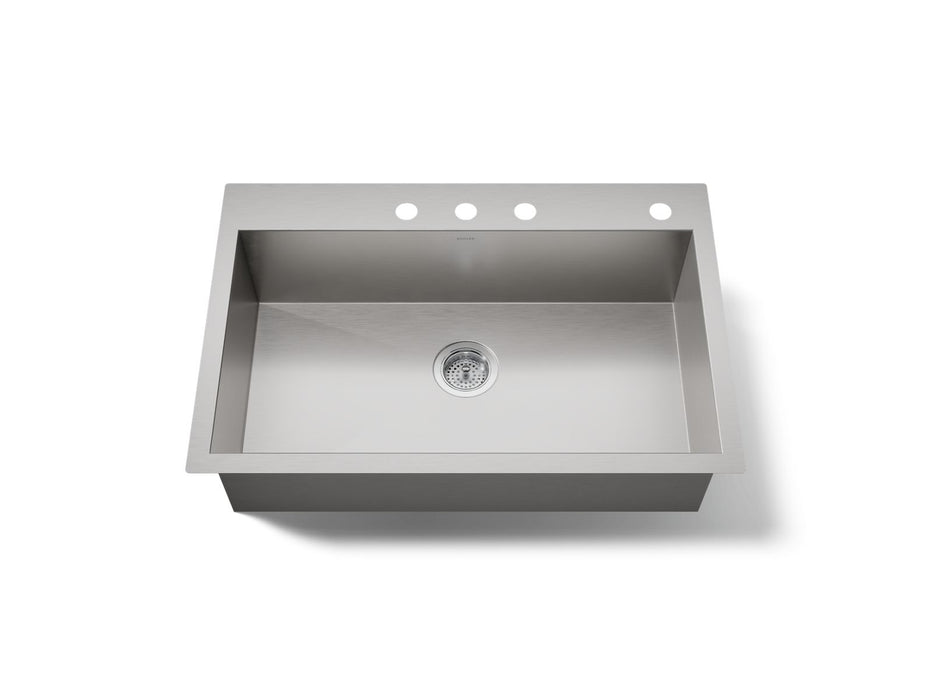 KOHLER K-3821-4 Vault 33" top-/undermount single-bowl kitchen sink