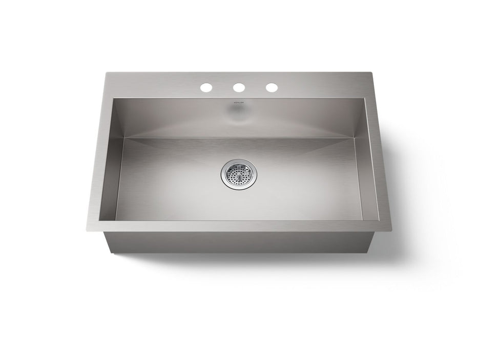 KOHLER K-3821-3 Vault 33" top-/undermount single-bowl kitchen sink