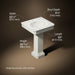 3/4 view of product with dimensions