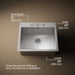 KOHLER K-3822-3 Vault 25" top-/undermount single-bowl kitchen sink
