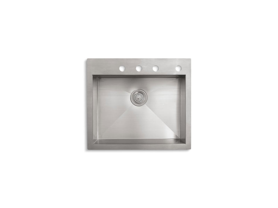 KOHLER K-3822-4 Vault 25" top-/undermount single-bowl kitchen sink