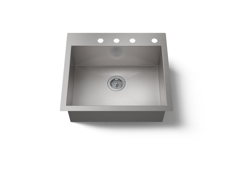 KOHLER K-3822-4 Vault 25" top-/undermount single-bowl kitchen sink