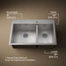 KOHLER K-3823-1 Vault 33" top-/undermount double-bowl kitchen sink