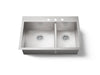 KOHLER K-3823-3 Vault 33" top-/undermount double-bowl kitchen sink