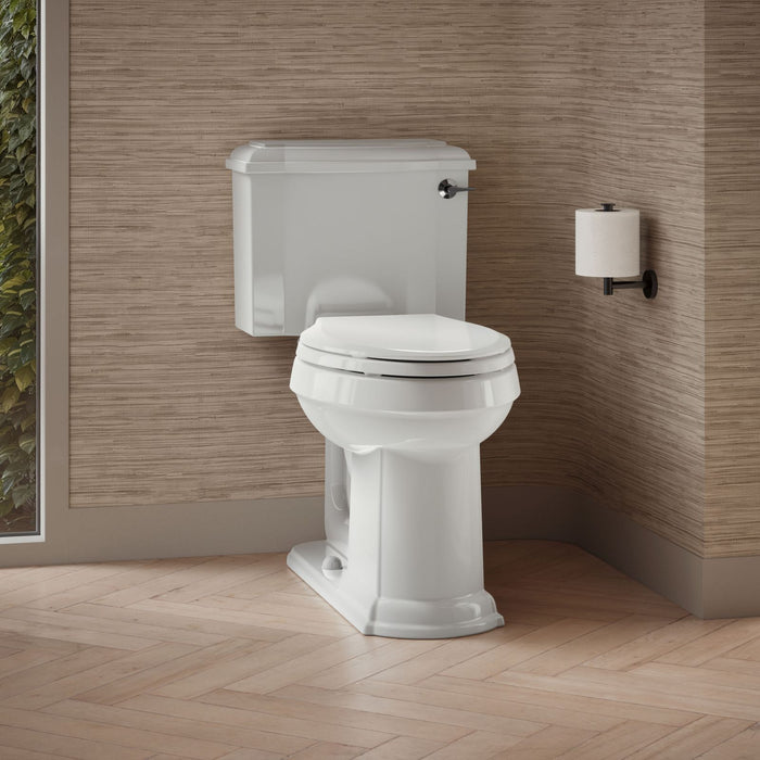 KOHLER K-3837-RA Devonshire ComForteeight Two-piece elongated 1.28 gpf chair height toilet with right-hand trip lever