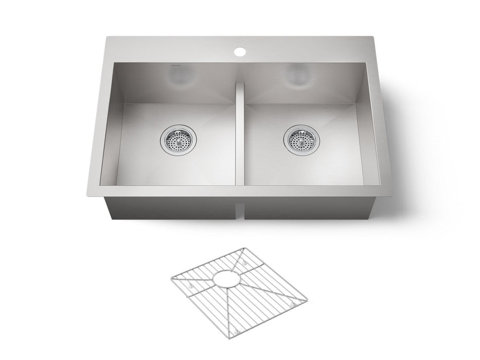 Kohler Vault Smart Divide 33" top-/undermount double-bowl kitchen sink