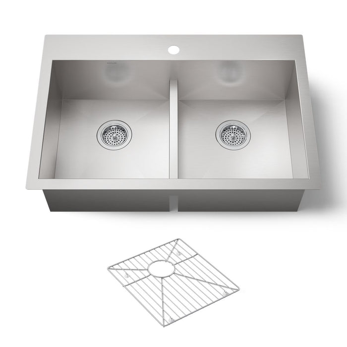 Kohler Vault Smart Divide 33" top-/undermount double-bowl kitchen sink