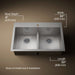 Kohler Vault Smart Divide 33" top-/undermount double-bowl kitchen sink