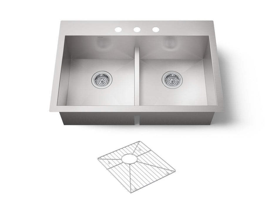 Kohler Vault Smart Divide 33" top-/undermount double-bowl kitchen sink