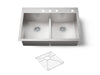 Kohler Vault Smart Divide 33" top-/undermount double-bowl kitchen sink