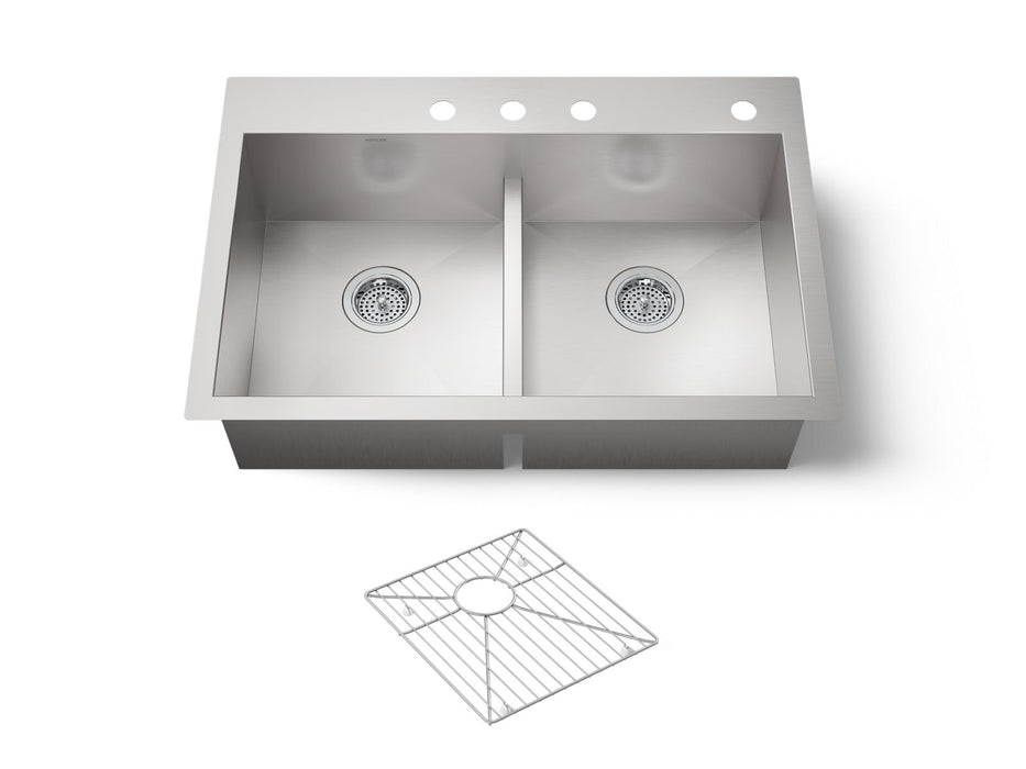 Kohler Vault Smart Divide 33" top-/undermount double-bowl kitchen sink