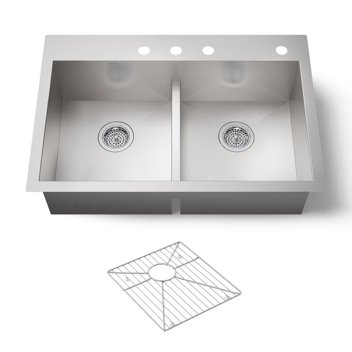 Kohler Vault Smart Divide 33" top-/undermount double-bowl kitchen sink