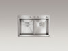 KOHLER K-3838-4 Vault Smart Divide 33" top-/undermount double-bowl kitchen sink