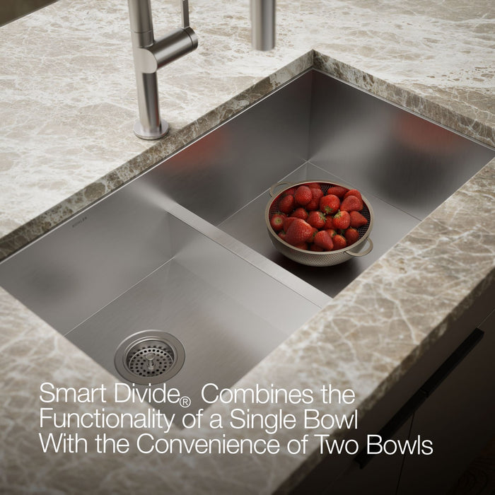 KOHLER K-3838-1 Vault Smart Divide 33" top-/undermount double-bowl kitchen sink