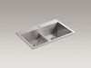 KOHLER K-3838-1 Vault Smart Divide 33" top-/undermount double-bowl kitchen sink