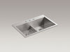 KOHLER K-3838-3 Vault Smart Divide 33" top-/undermount double-bowl kitchen sink