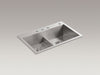 KOHLER K-3838-4 Vault Smart Divide 33" top-/undermount double-bowl kitchen sink