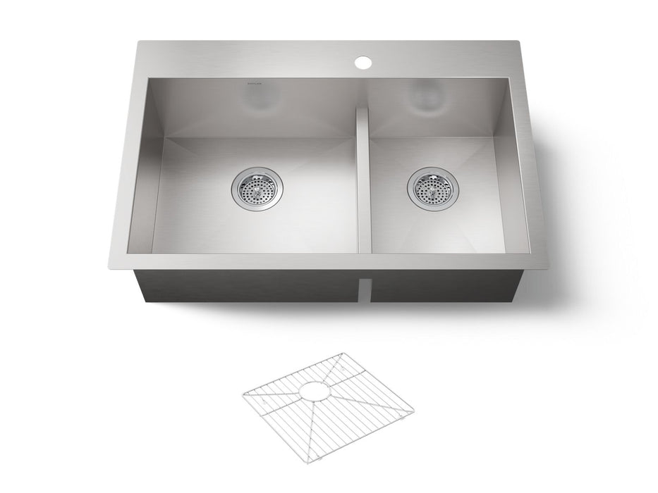 Kohler Vault Smart Divide 33" top-/undermount double-bowl kitchen sink