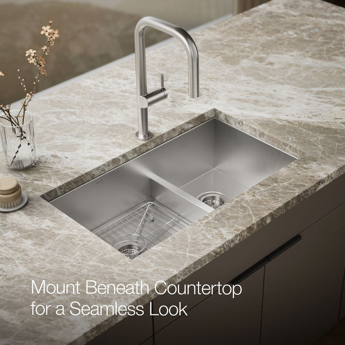 Kohler Vault Smart Divide 33" top-/undermount double-bowl kitchen sink